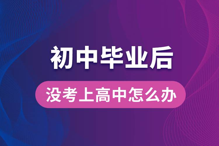 初中毕业后没考上高中怎么办