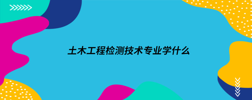 土木工程检测技术专业学什么