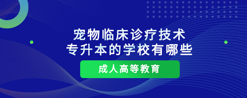 宠物临床诊疗技术专升本的学校有哪些