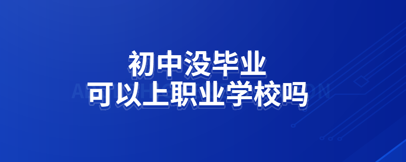 初中没毕业可以上职业学校吗