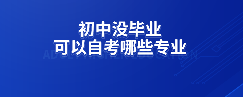 初中没毕业可以自考哪些专业