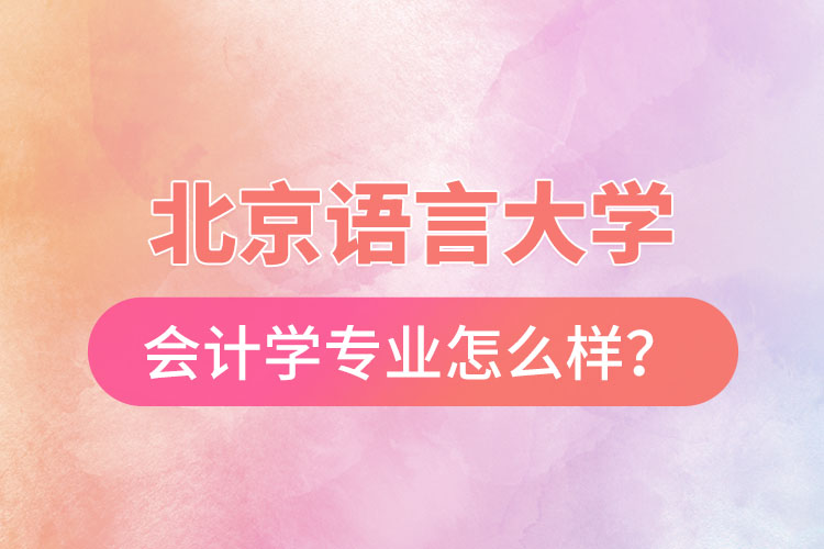 北京语言大学会计学专业怎么样？