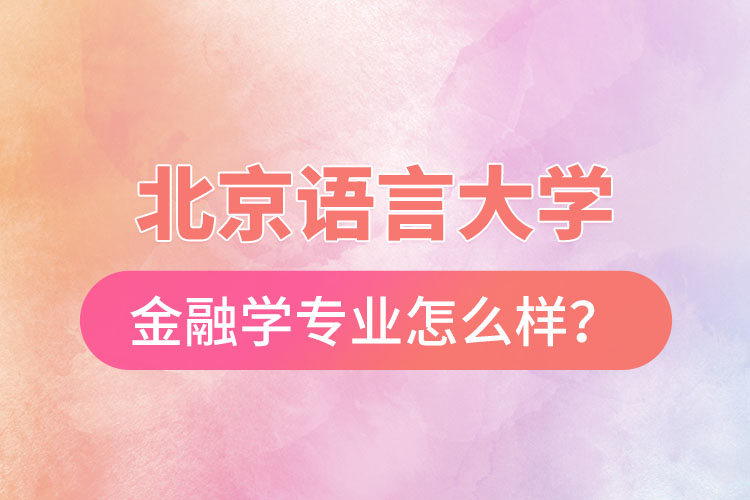 北京语言大学金融学专业怎么样？