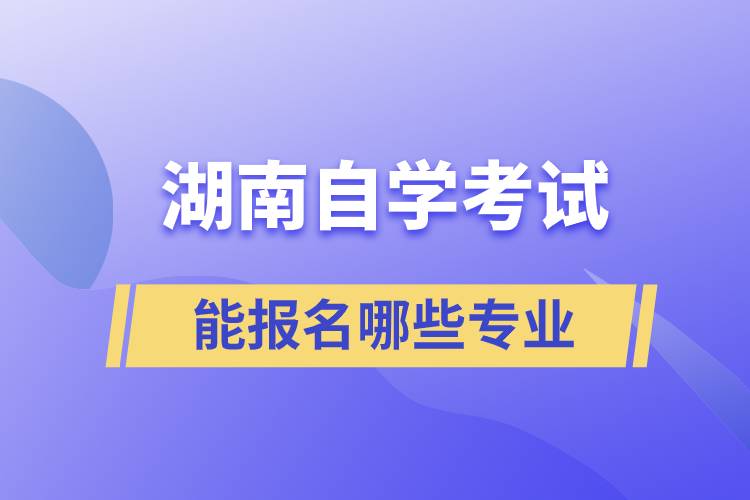 湖南自学考试能报名哪些专业