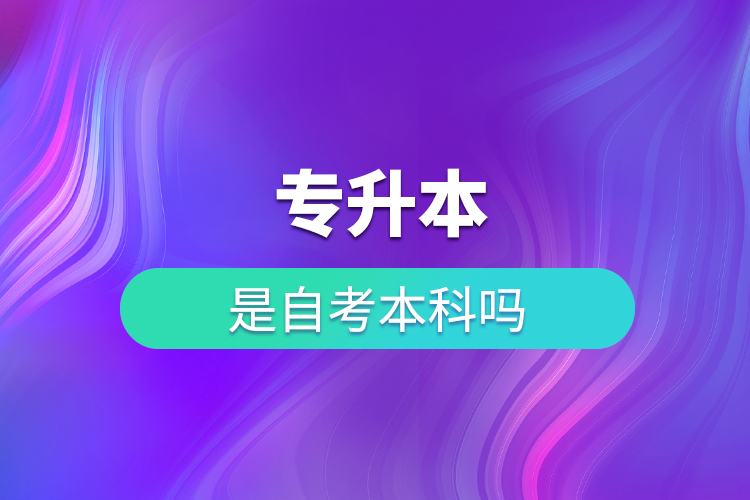 专升本是自考本科吗