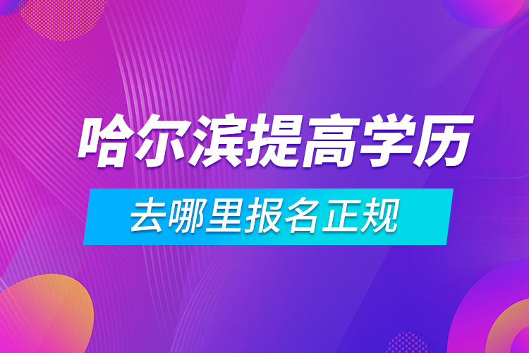 哈尔滨提高学历去哪里报名正规