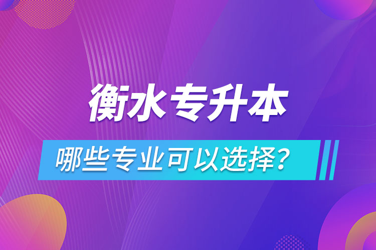 衡水专升本有哪些专业可以选择？