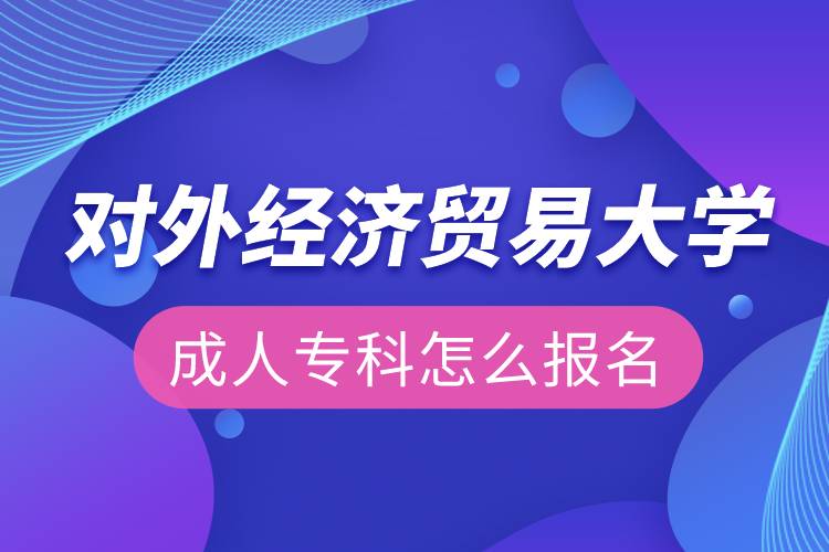 对外经济贸易大学成人专科怎么报名