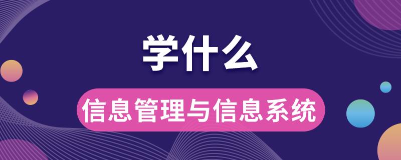 信息管理与信息系统学什么