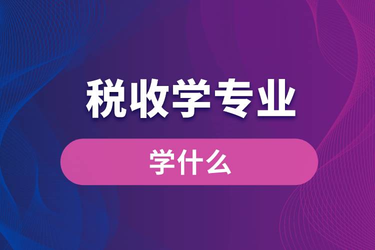 税收学专业学什么