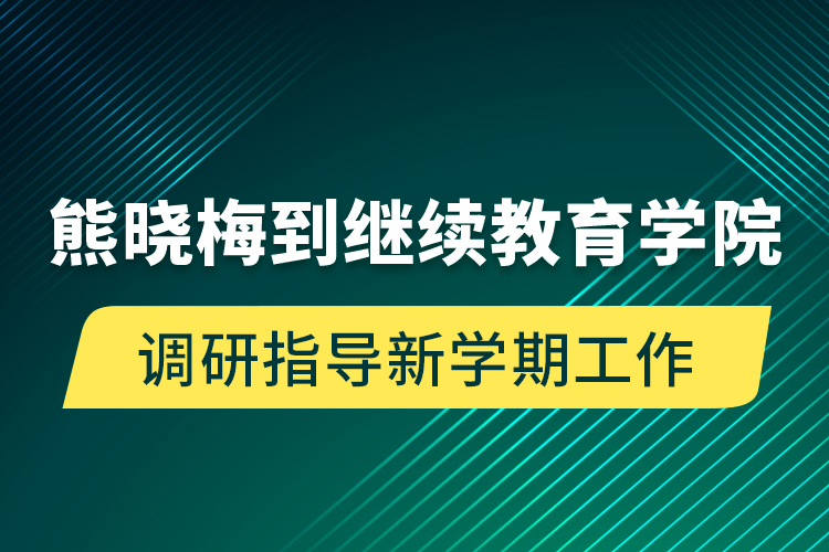 熊晓梅到继续教育学院调研指导新学期工作