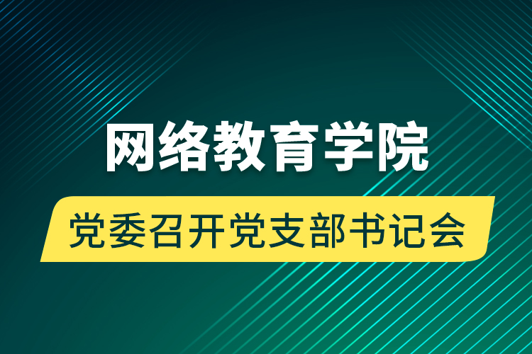 网络教育学院党委召开党支部书记会