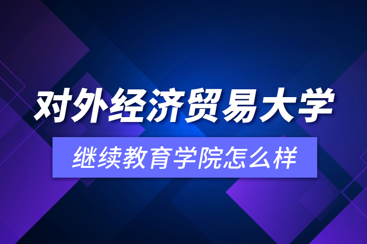 对外经济贸易大学继续教育学院怎么样