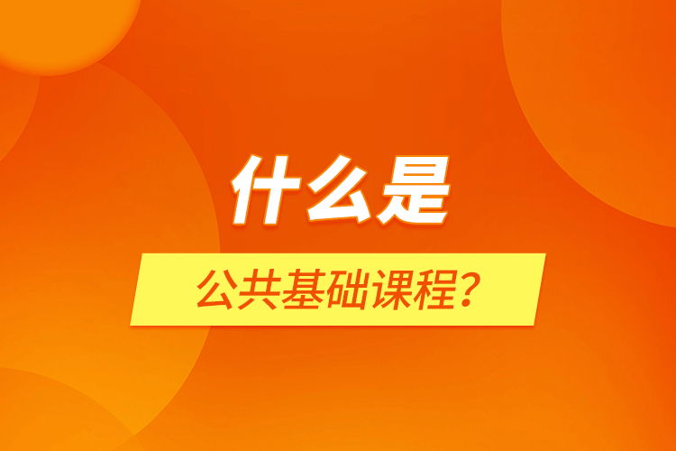 什么是公共基础课程？