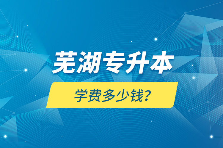 芜湖专升本学费多少钱？