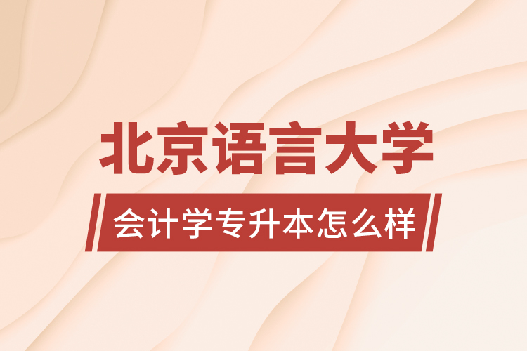 北京语言大学会计学专升本怎么样？